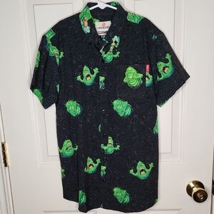 Ghostbusters x RSVLTS Short Sleeve Shirt Black Slimer Graphic Size XL Boys